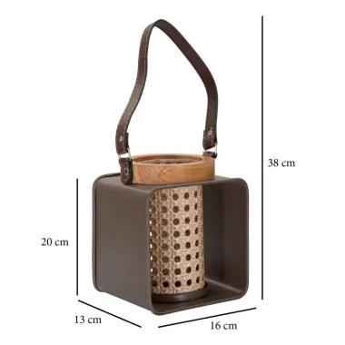 LATARNIA IRON-RATTAN 16x13x20 cm MIN 2